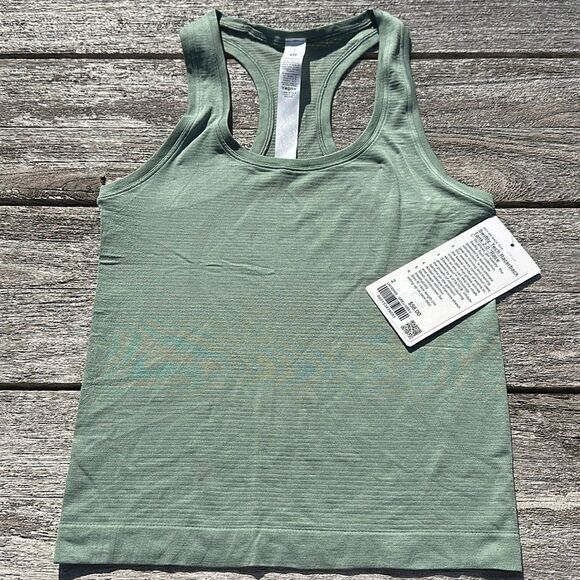 Lululemon Swiftly Tech Racerback Tank Top Race Length Grey Eucalyptus NWt‎ - Picture 1 of 7